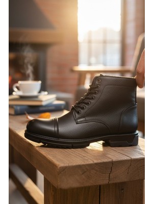 Enoch Hakiki Deri Dokulu Yüzey Yüksek Bilekli Erkek Bot