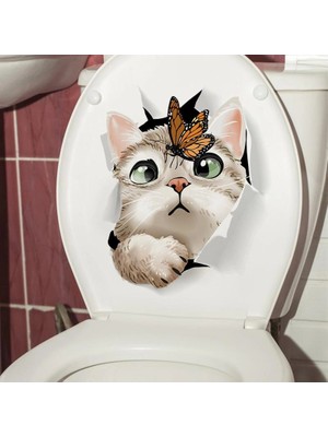 Najmaddin Decohandy Klozet Etiketi Kedi Vs Kelebek