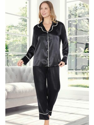 Homay 2'li Ara Biyeli Saten Pijama Takımı