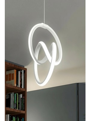 Ece Aydınlatma Orko Beyaz Kasa Beyaz Işıklı Modern LED Avize