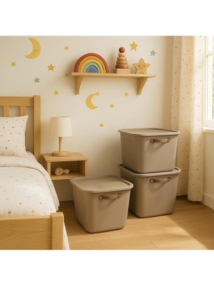 PremiumPort Çok Amaçlı Düzenleyici Kapaklı Kutu Seti, Dekoratif Saklama Çözümleri