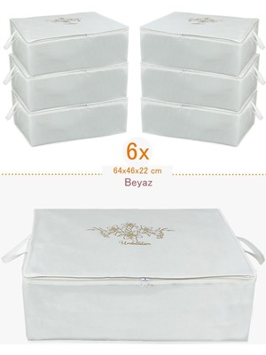 PremiumPort Baza Altı Düzenleyici Seti, 6 Adet, Beyaz, Büyük Boy, Pratik ve Şık Organizatör