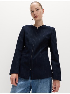 Marks & Spencer Çizgili Fermuarlı Ceket