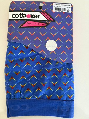 Cotboxer Pamuklu Desenli Erkek Boxer Nefes Alabilen Kumaş Yapısı Mavi Asorti Model Desenli - S