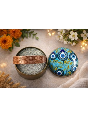 Neefy Saf Bakır El Işçiliği 15 mm Geniş Kalın Bileklik