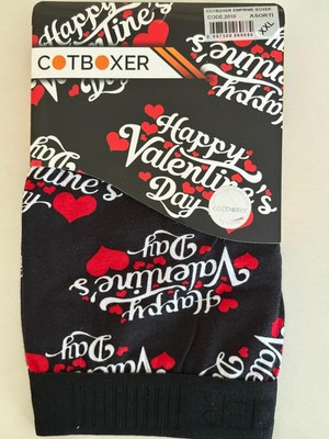 Cotboxer Pamuklu Desenli Erkek Boxer Nefes Alabilen Kumaş Valentine Model Xl - Desenli