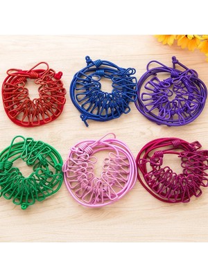 PremiumPort Portatif 12 Mandallı Çamaşır Kurutmalık Ipi, Ev ve Seyahat Için Mükemmel