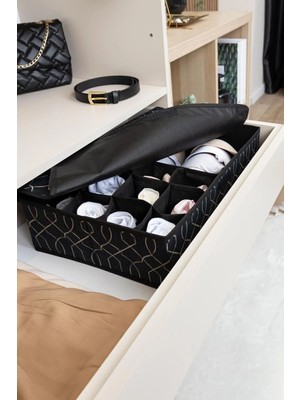 PremiumPort Çekmece Düzenleyici, 13 Gözlü Kapaklı Çorap ve Sütyen Organizeri