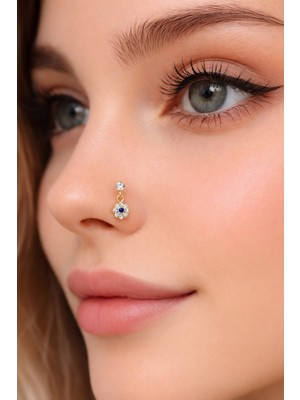 Sacce Scarves & Accessories Gold Renk 925 Ayar Gümüş Nazar Çiçek Sallantılı Hızma