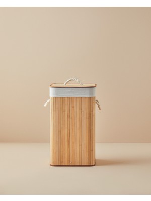 PremiumPort Katlanabilir Bej Çamaşır Sepeti, Pratik ve Şık Ev Dekorasyonu