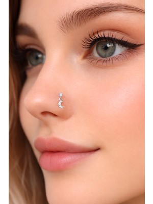 Sacce Scarves & Accessories Ay Sallantılı Gümüş Hızma 925 Ayar Ay Figürlü Hızma