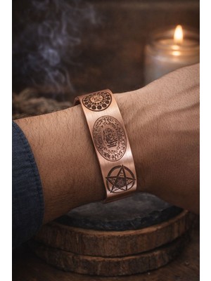 Neefy Saf Bakır El Işçiliği 15 mm Geniş Kalın Bileklik