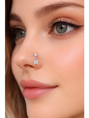 Sacce Scarves & Accessories 925 Ayar Gümüş Minik Kelebek Sallantılı Hızma