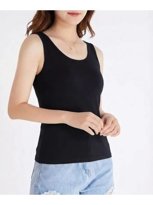 Özten Bambu Geniş Askılı Kadın Atlet Siyah - S