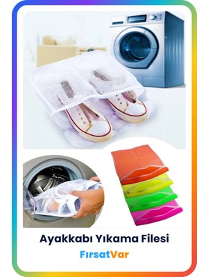 PremiumPort Çift Hazneli Fermuarlı Spor Ayakkabı Yıkama Filesi, Koruma ve Temizlik Sağlar