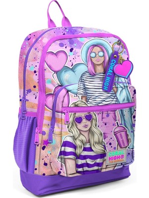 Braventa Collection Dört Bölmeli Desenli Ilkokul Sırt Çantası - Kız Çocuk