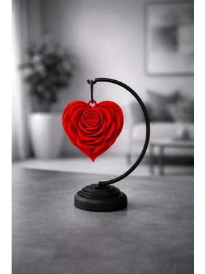 Stantlı Salıncaklı 3 Boyutlu Gül Temalı Sarkan Dekoratif Masaüstü Obje Biblo 3D Baskı