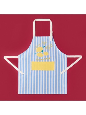 Matmel Soft Lime Cello Thea Mutfak Önlüğü - Mavi / Ekru - 54X78 cm