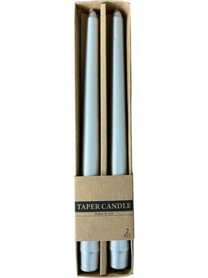 Mumsan Düz Şamdan Mum Silver Kraft 2'li