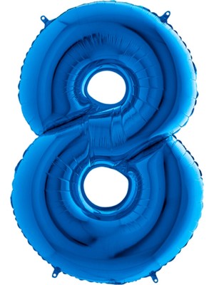 PremiumPort Mavi Rakam Balon Folyo 100 Cm, Renkli Dekorasyon, Parti Süsleri