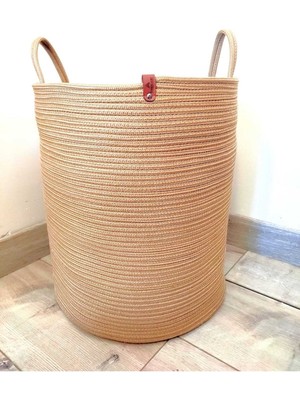 PremiumPort Çok Amaçlı Hasır Sepet 36X40 Cm, Banyo ve Dekoratif Kullanım Için Ideal