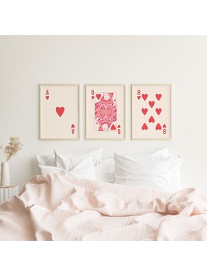 Ninastore 3'lü Kupa Kraliçesi Baskısı Seti | Dijital Sanat Indirme | Sevimli Kupa Kraliçesi Kart Baskısı | Ret