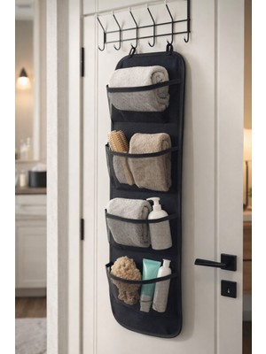 PremiumPort Çekmeceli Kapı Arkası Organizer, 4 Cepli, Pratik ve Şık Tasarım