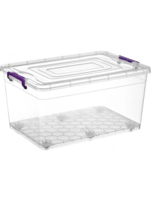 PremiumPort Şeffaf Tekerlekli 60L Saklama Kutusu, Pratik ve Geniş Depolama Alanı