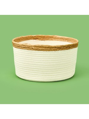 Matmel Living Boho Style Sepet - Beyaz / Bej - 22X11 cm