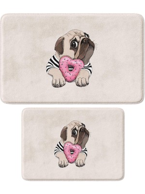 Braventa Collection Monnhein Banyo Paspası, 2li Set Banyo Halısı Kaymaz Taban, Makinede Yıkanabilir