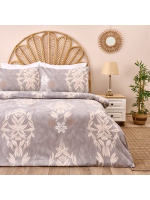 Matmel Soft Tawi Çift Kişilik Nevresim Takımı - Ekru / Gri