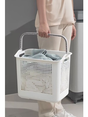 PremiumPort Çok Amaçlı Beyaz Çamaşır ve Oyuncak Sepeti, Pratik ve Şık Tasarım