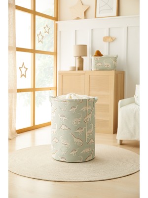 PremiumPort Katlanabilir Dinozor Çocuk Odası Sepeti 36X50, Şık ve Kullanışlı Organizatör