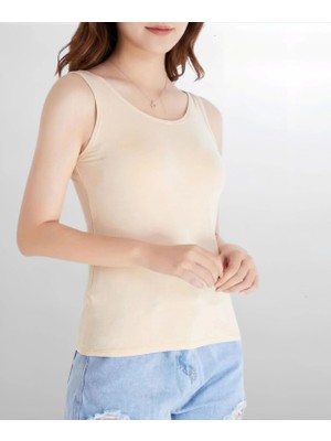 Özten Bambu Geniş Askılı Kadın Atlet Ten - S