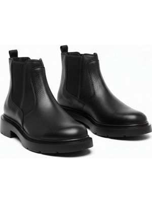 Erkek Hakiki Deri Siyah Chelsea Bot
