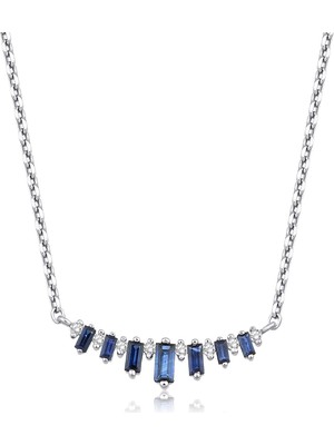 İryum Safir-Pırlanta Su Yolu Kolye