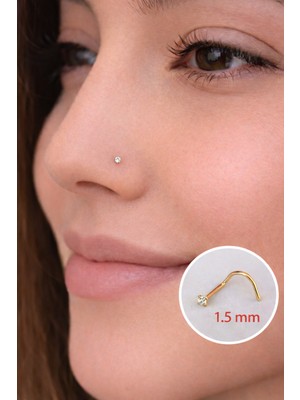 Sacce Scarves & Accessories Tektaş Çelik Burun Piercingi Mini Tektaş Çelik Hızma 1.5 mm