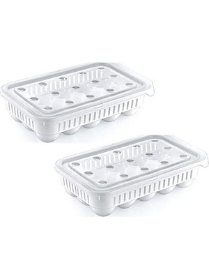 PremiumPort Temizlik ve Düzen Için 15'li Steril Yumurta Saklama Kabı, 2 Adet Set