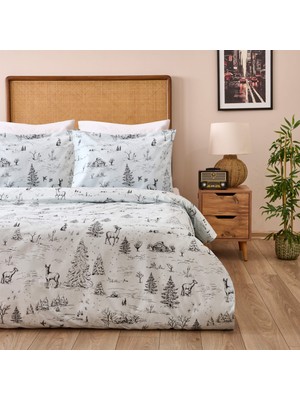 Matmel Soft Pacha Tek Kişilik Nevresim Takımı - Beyaz / Antrasit