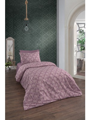 UYGURİYE Tek Kişilik Nevresim Takımı Yorgan Kılıfı %70 Pamuk Nakişli Desen+ Lastikli Çarşaf+ 1 Yastık Kılıfı