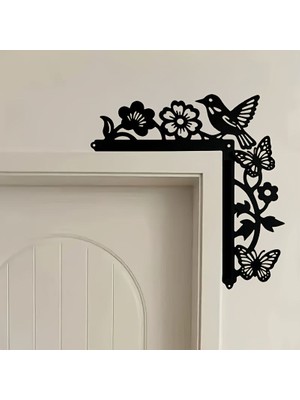 Sscnc Mdf Kapı Köşesi Duvar Dekoru – Kuş, Çiçek ve Kelebek Motifli