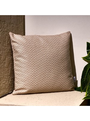 Matmel Soft Herringbone Kırlent Kılıfı - Bej - 40X40 cm