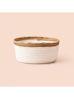 Matmel Living Boho Style Sepet - Beyaz / Bej - 18X8 cm