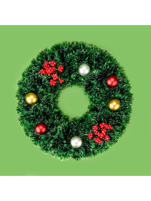 Matmel Deco Kapı Süsü Çelenk - Yeşil - 40 cm