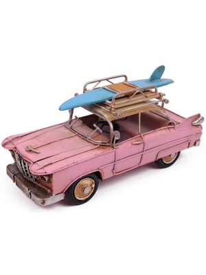 Paroner Dekoratif Metal Araba Çerçeveli Vintage Biblo Hediyelik