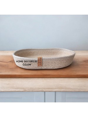 PremiumPort Oval Hasır Sepet Organizer, Jüt Dekorasyon, Mutfak ve Salon Sunumu