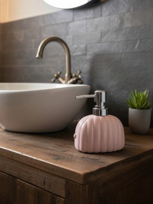 Padilon Dekoratif Seramik Sıvı Sabunluk Krom Başlıklı Şık Banyo & Mutfak Dispanseri