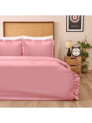 Matmel Soft Fırfırlı Çift Kişilik Nevresim Takımı - Pembe