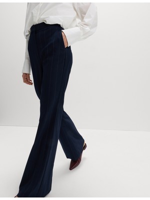 Marks & Spencer Çizgili Ince Kesim Flared Pantolon