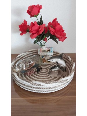 PremiumPort Pratik Hasır Sepet Düzenleyici, Dekoratif ve Hediyelik, 30X5CM